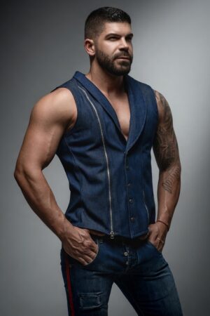 Елек denim zippers