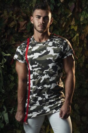 Тениска camouflage red