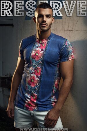 Тениска denim flowers